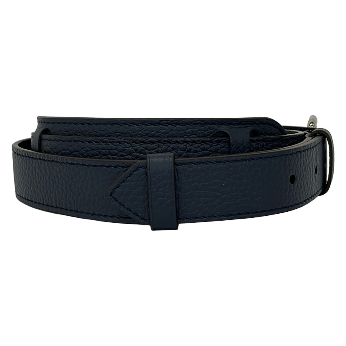 Louis Vuitton Shoulder Strap Navy Silver Leather — view 2