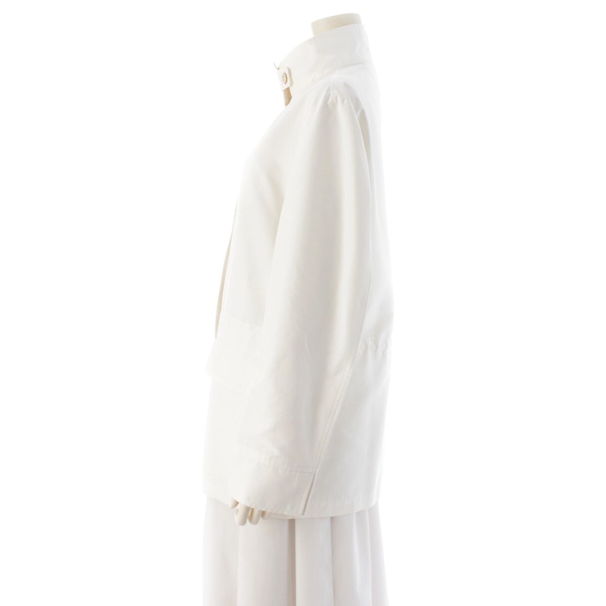 Loro Piana Polyester Stand Collar Zip Up Jacket White 44 — view 3