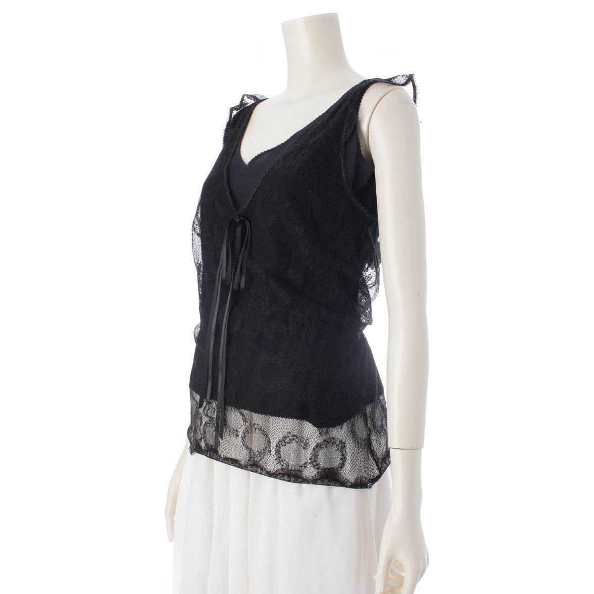 Chanel 05P Lace Coco Camisole Top Black 40 — view 2