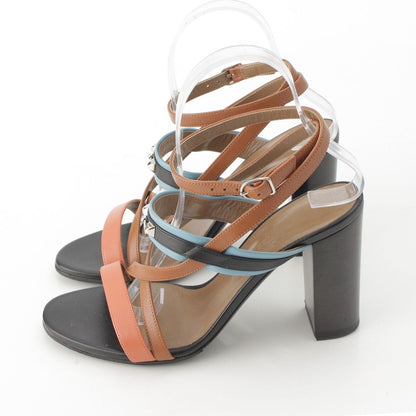 Hermes Antigone Leather Collier de Chien Strap Sandals Multicolor Brown — view 3