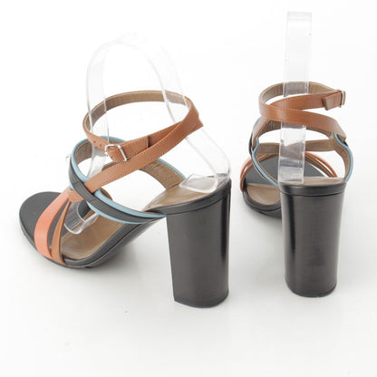 Hermes Antigone Leather Collier de Chien Strap Sandals Multicolor Brown — view 4