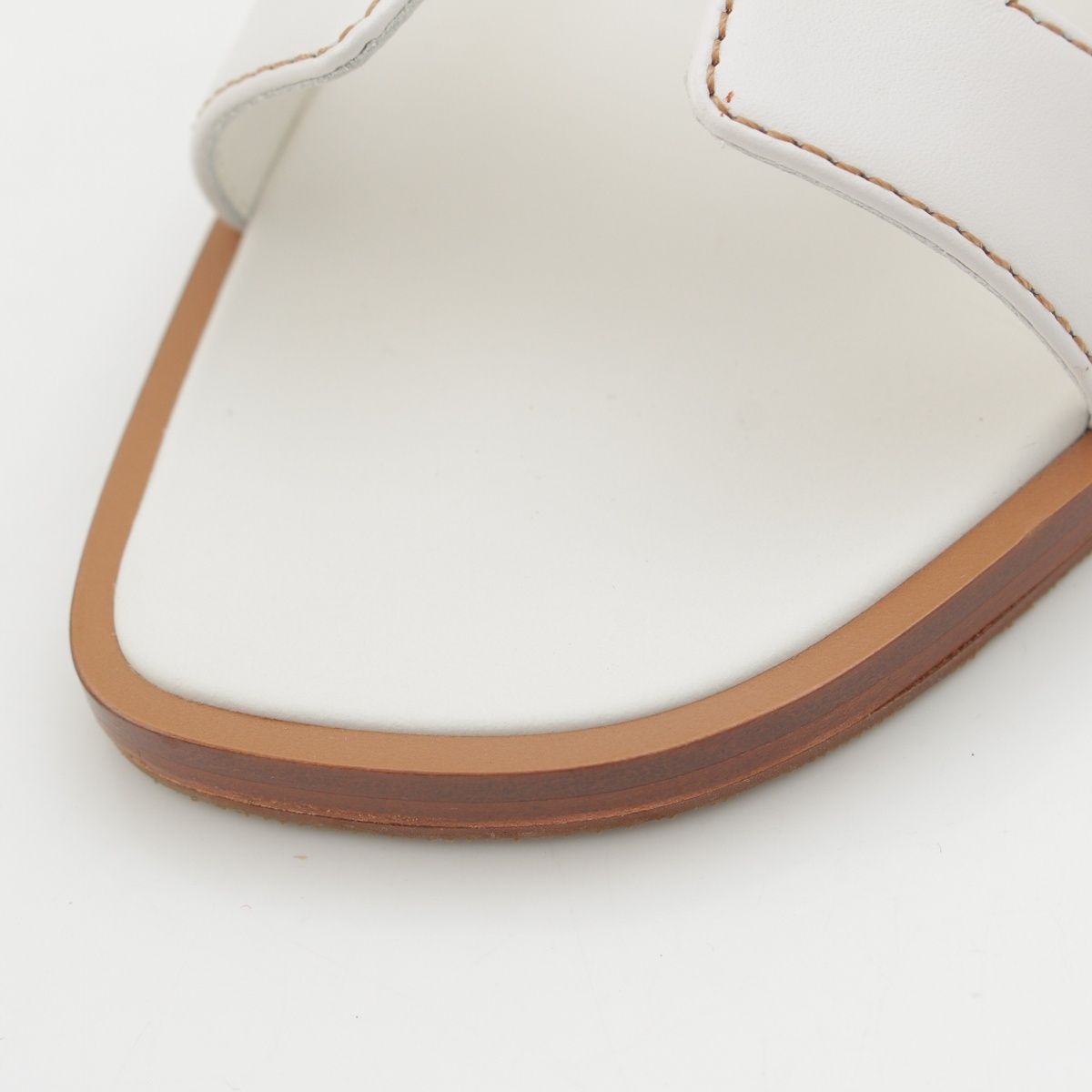 Hermes Oran Leather Sandals White — view 8