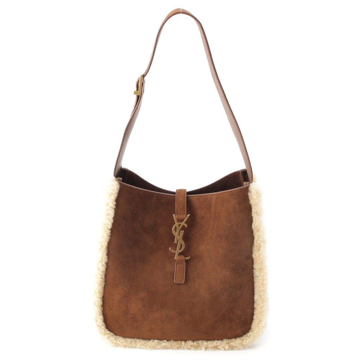 Saint Laurent le Cassette Small Le 5 A 7 Small Suede Shearling Fleece Hobo