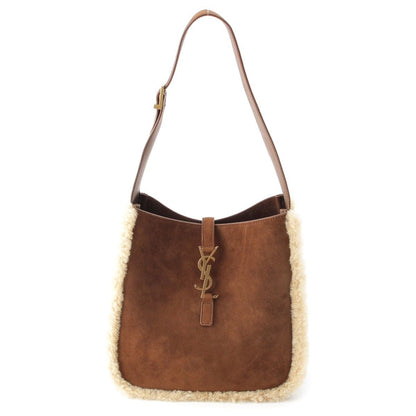 Saint Laurent le Cassette Small Le 5 A 7 Small Suede Shearling Fleece Hobo