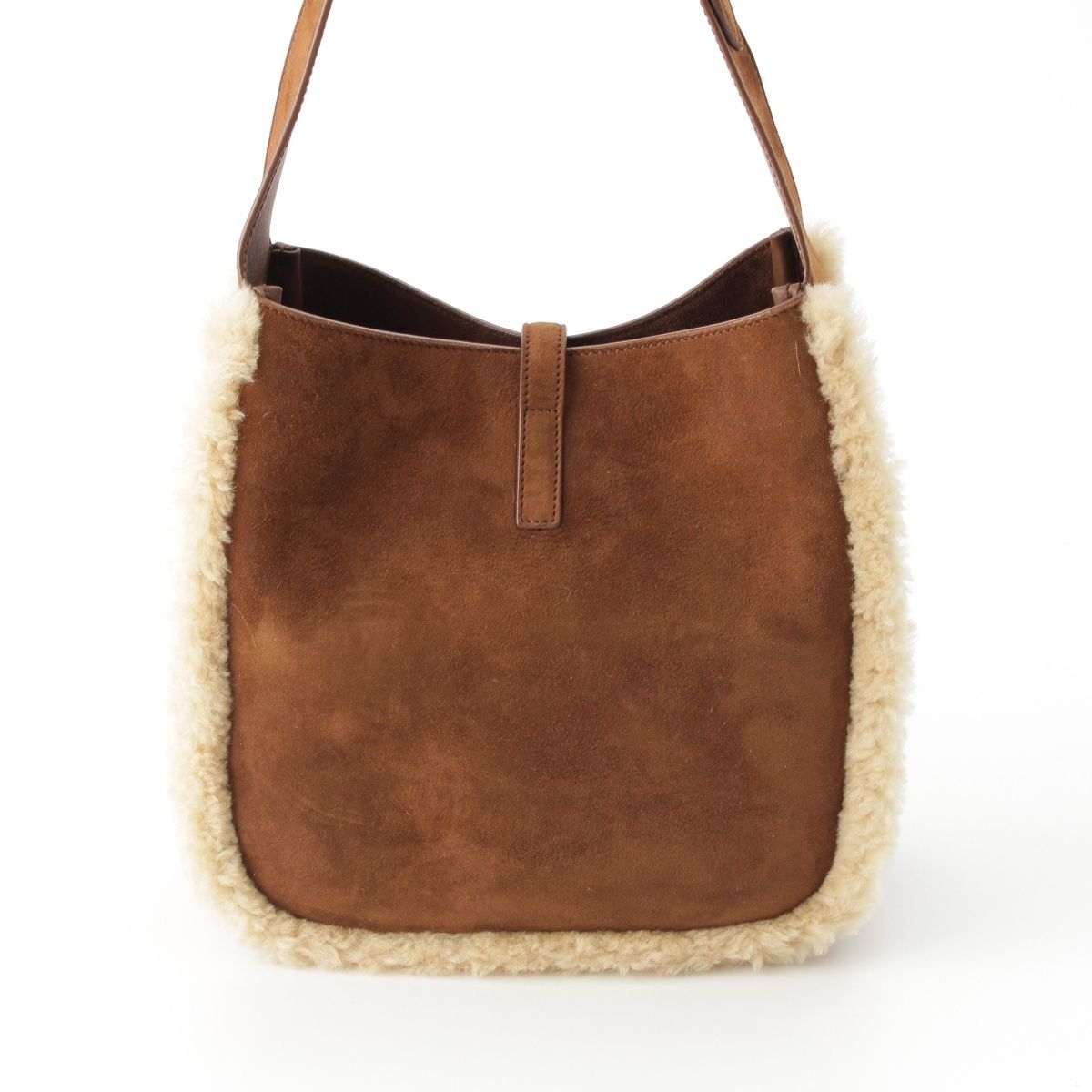 Saint Laurent le Cassette Small Le 5 A 7 Small Suede Shearling Fleece Hobo — view 5