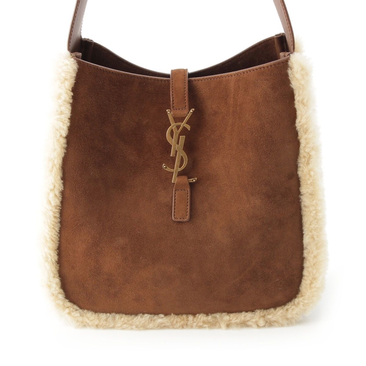 Saint Laurent le Cassette Small Le 5 A 7 Small Suede Shearling Fleece Hobo — view 2