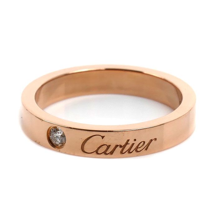 Cartier 18k Pink Gold Engraved Diamond Ring — view 3