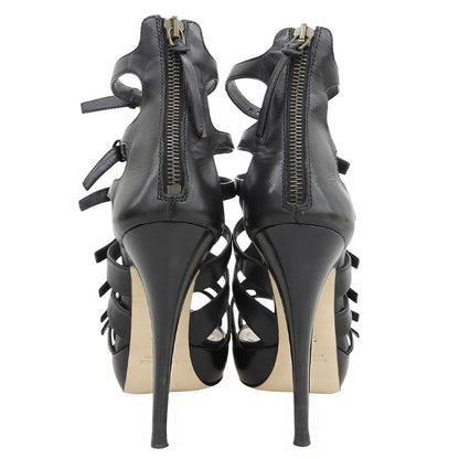 Miu Miu Leather Gladiator Sandals Black — view 5