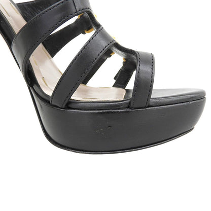 Miu Miu Leather Gladiator Sandals Black — view 3