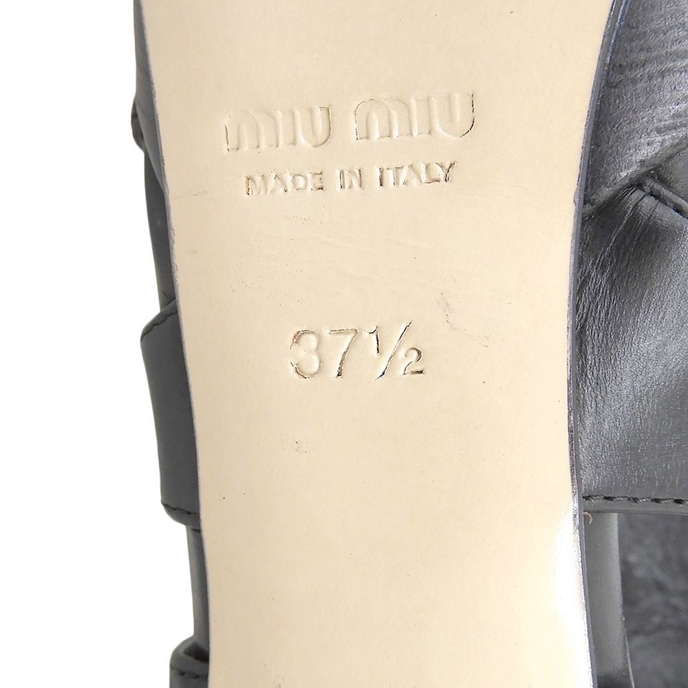 Miu Miu Leather Gladiator Sandals Black — view 6