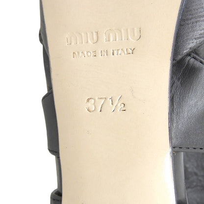 Miu Miu Leather Gladiator Sandals Black — view 6