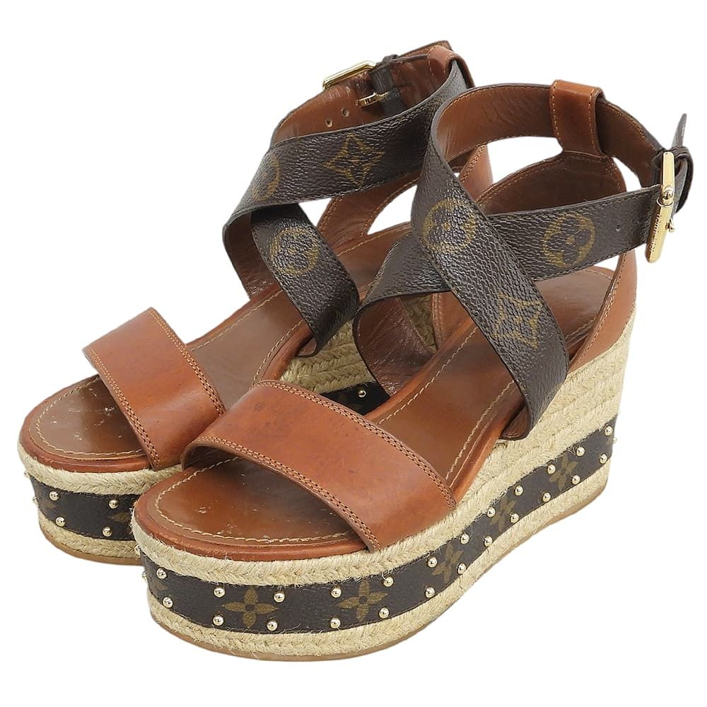 Louis Vuitton Boundary Line Sandals Shoes Brown