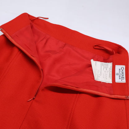 Chanel Wool Mademoiselle Button Collarless Jacket Skirt Set 36 — view 8