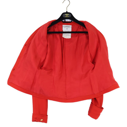 Chanel Wool Mademoiselle Button Collarless Jacket Skirt Set 36 — view 4