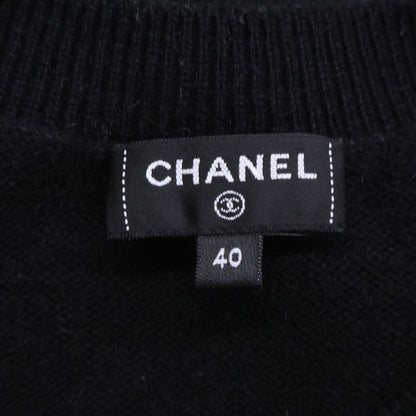 Chanel 24P Cashmere CC Logo Clover Crew Neck Knit Sweater 40 — view 6