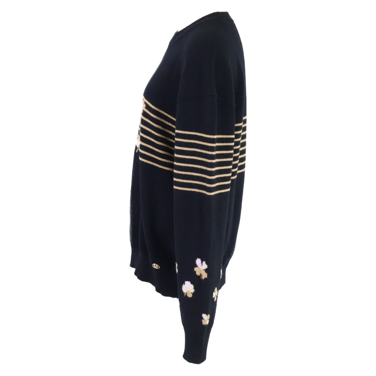 Chanel 24P Cashmere CC Logo Clover Crew Neck Knit Sweater 40 — view 3