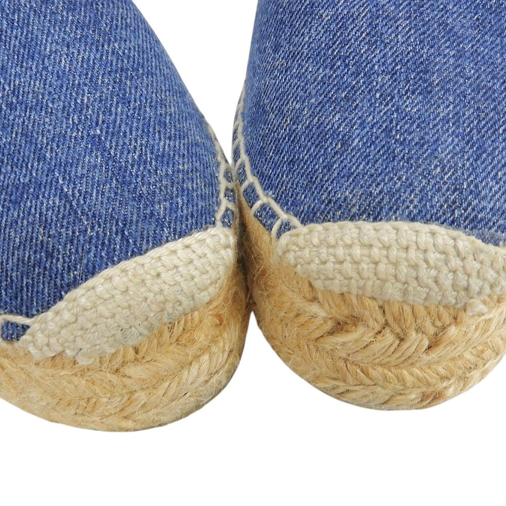 Prada Denim Logo Espadrilles Slip-on Shoes Blue — view 3