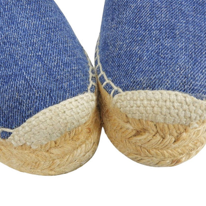 Prada Denim Logo Espadrilles Slip-on Shoes Blue — view 3