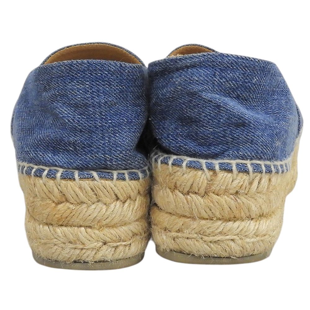 Prada Denim Logo Espadrilles Slip-on Shoes Blue — view 5