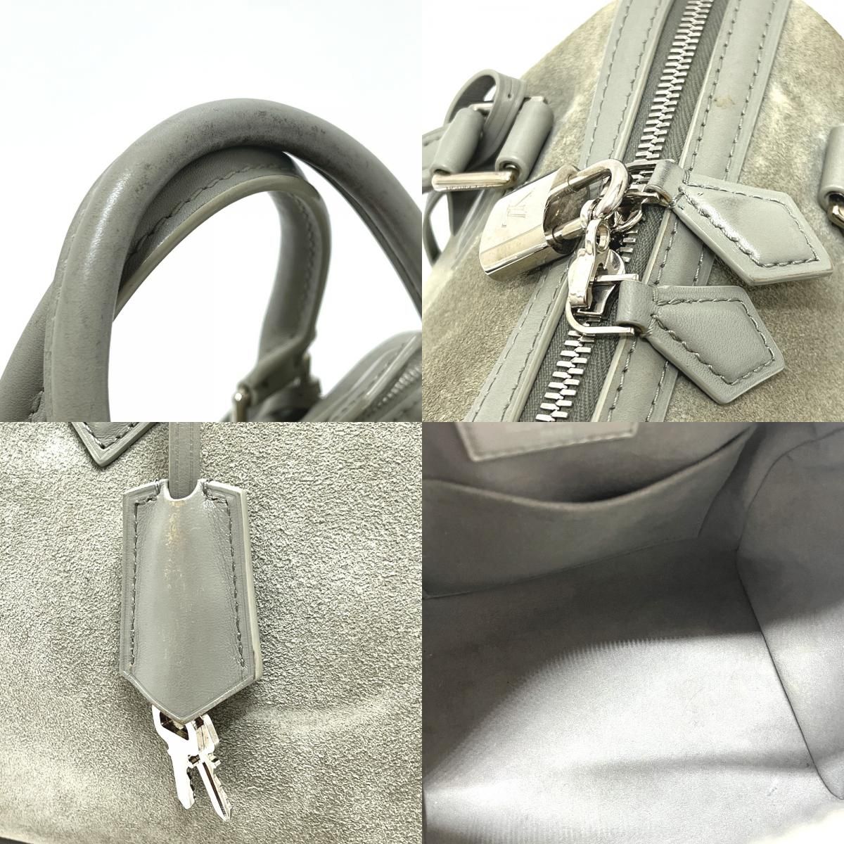 Louis Vuitton Handbag Speedy Cube PM Illusion Line Suede Gray — view 8