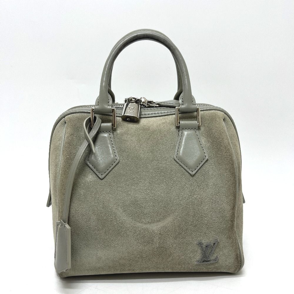 Louis Vuitton Handbag Speedy Cube PM Illusion Line Suede Gray