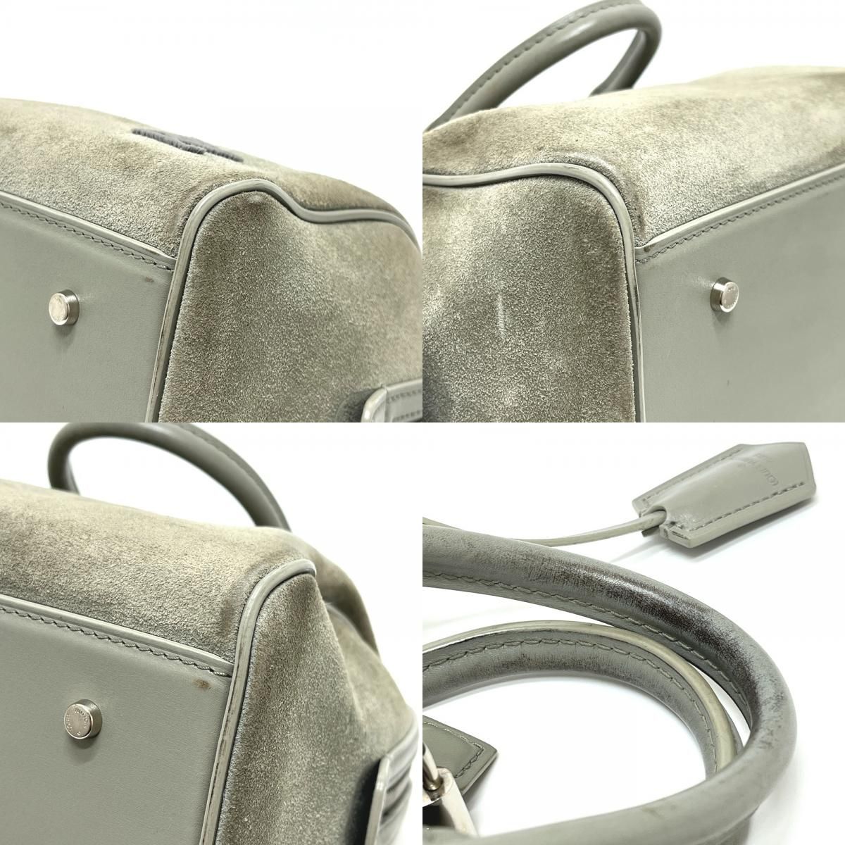 Louis Vuitton Handbag Speedy Cube PM Illusion Line Suede Gray — view 7