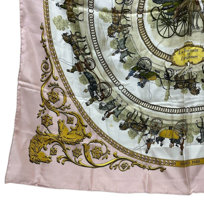 Hermes Scarf Carre 90 Walking Path to Long Chien Silk Pink — view 6