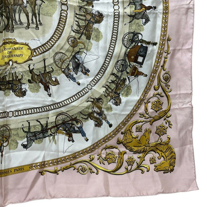 Hermes Scarf Carre 90 Walking Path to Long Chien Silk Pink — view 7