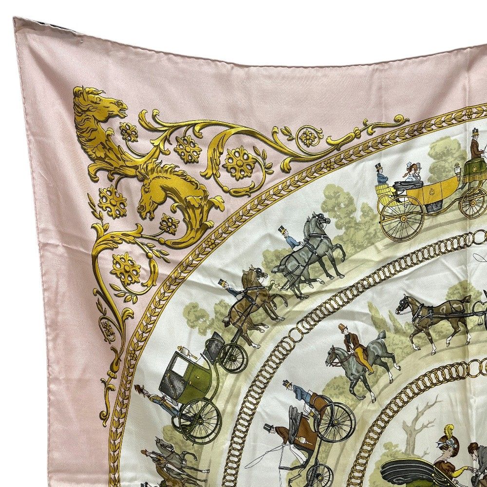 Hermes Scarf Carre 90 Walking Path to Long Chien Silk Pink — view 3