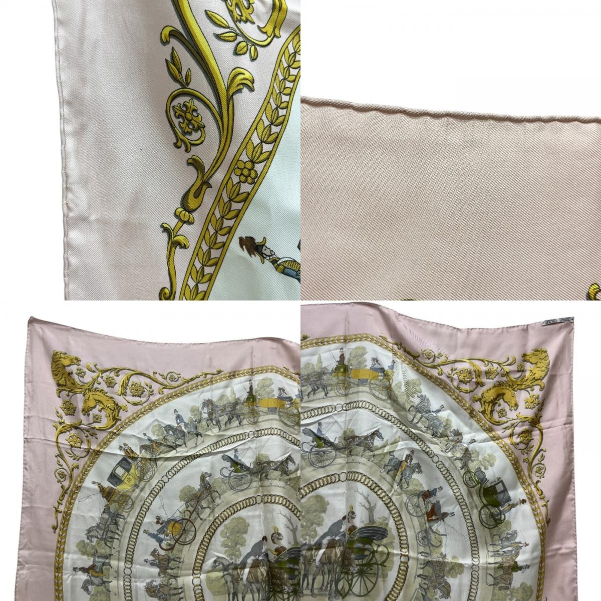 Hermes Scarf Carre 90 Walking Path to Long Chien Silk Pink — view 8