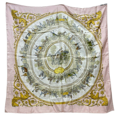 Hermes Scarf Carre 90 Walking Path to Long Chien Silk Pink — view 2