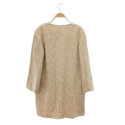 Chanel 99P Tweed Long Jacket Collarless Beige 42 — view 2