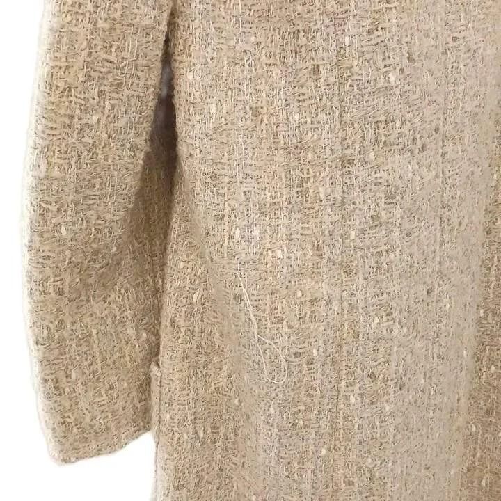 Chanel 99P Tweed Long Jacket Collarless Beige 42 — view 6