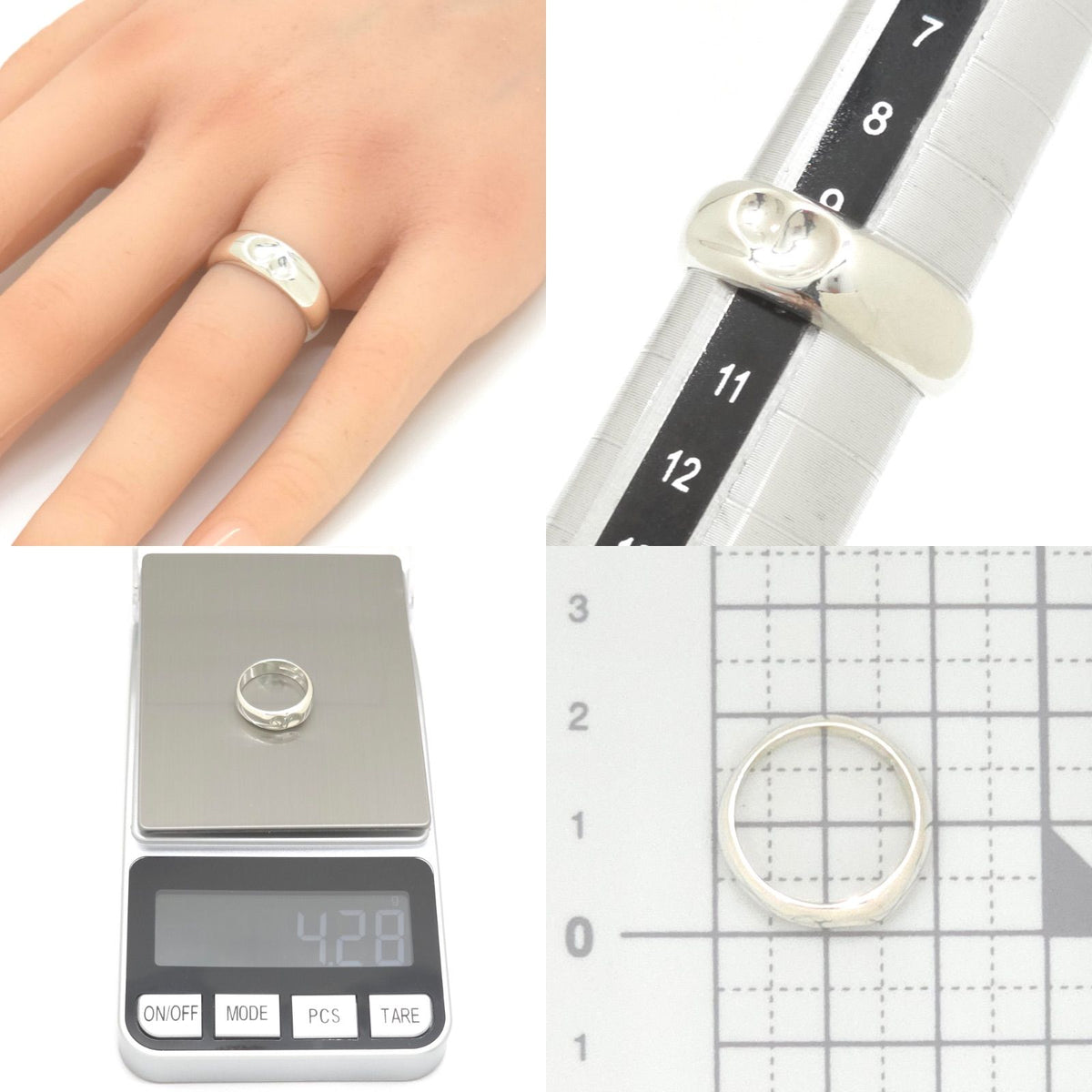 Tiffany & Co Elsa Peretti Curved Heart Ring Sterling Silver — view 8