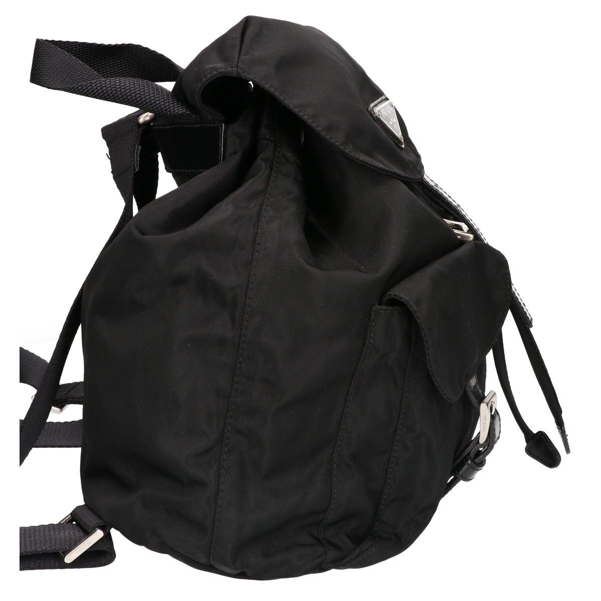 Prada Nylon Triangle Logo Mini Backpack — view 3