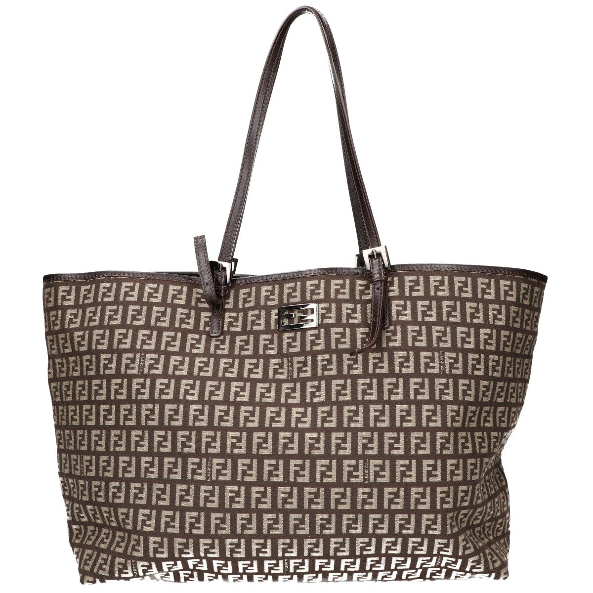 Fendi Zucchino Leather Handle Canvas