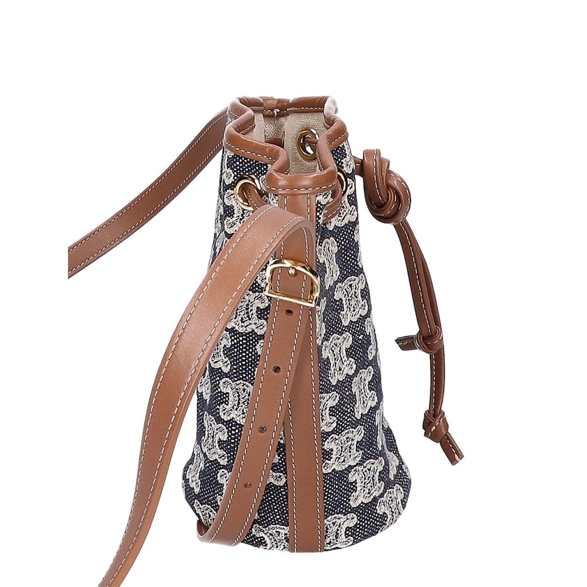 Celine Triomphe Embroidery Micro Drawstring — view 4