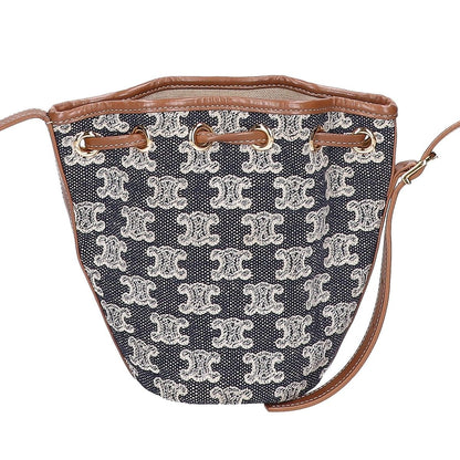 Celine Triomphe Embroidery Micro Drawstring — view 3