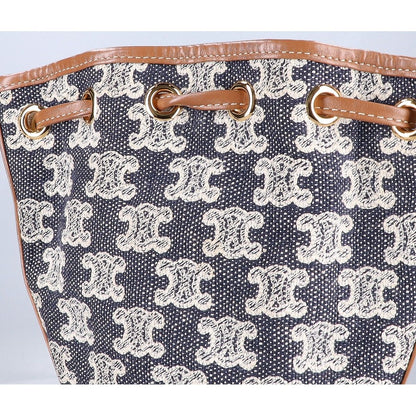 Celine Triomphe Embroidery Micro Drawstring — view 8