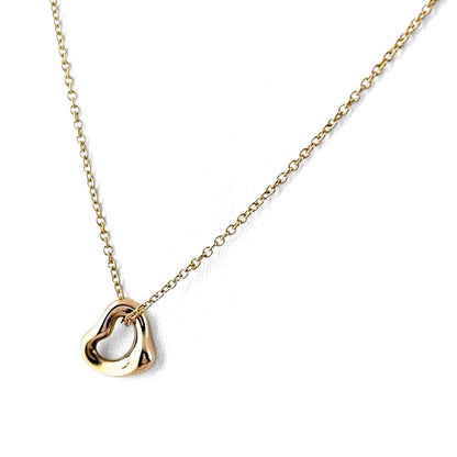 Tiffany & Co Open Heart Mini Pink Gold Pendant Elsa Peretti Necklace