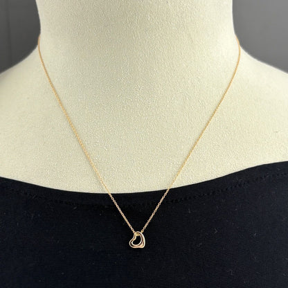 Tiffany & Co Open Heart Mini Pink Gold Pendant Elsa Peretti Necklace — view 3