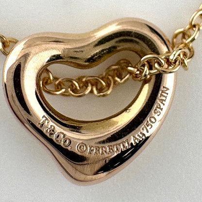 Tiffany & Co Open Heart Mini Pink Gold Pendant Elsa Peretti Necklace — view 4