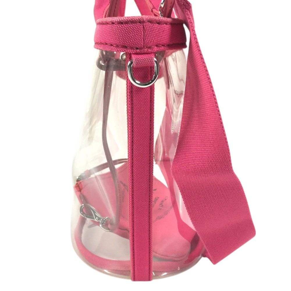 Prada Handbag Canapa Plex Logo Vinyl Leather Pink — view 4