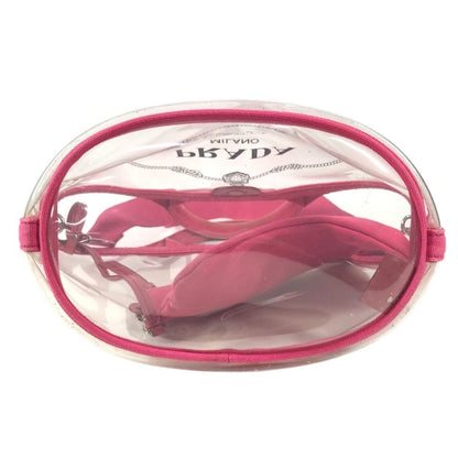 Prada Handbag Canapa Plex Logo Vinyl Leather Pink — view 5