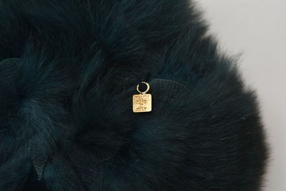 Fendi Brooch Flower Motif Fur Corsage Deep Green — view 5