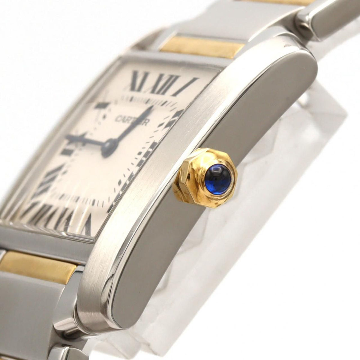 Cartier Tank Francaise MM Stainless Steel Yellow Gold Quartz Watch — view 3