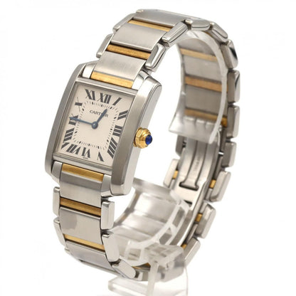 Cartier Tank Francaise MM Stainless Steel Yellow Gold Quartz Watch — view 2