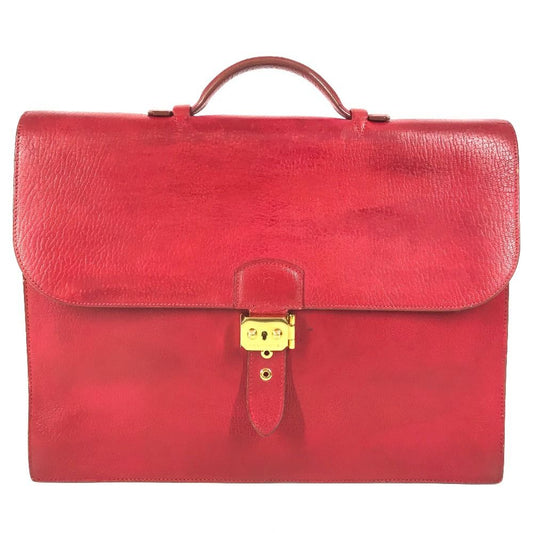 Hermes Business Bag Sac a Depeches 38 Leather Red