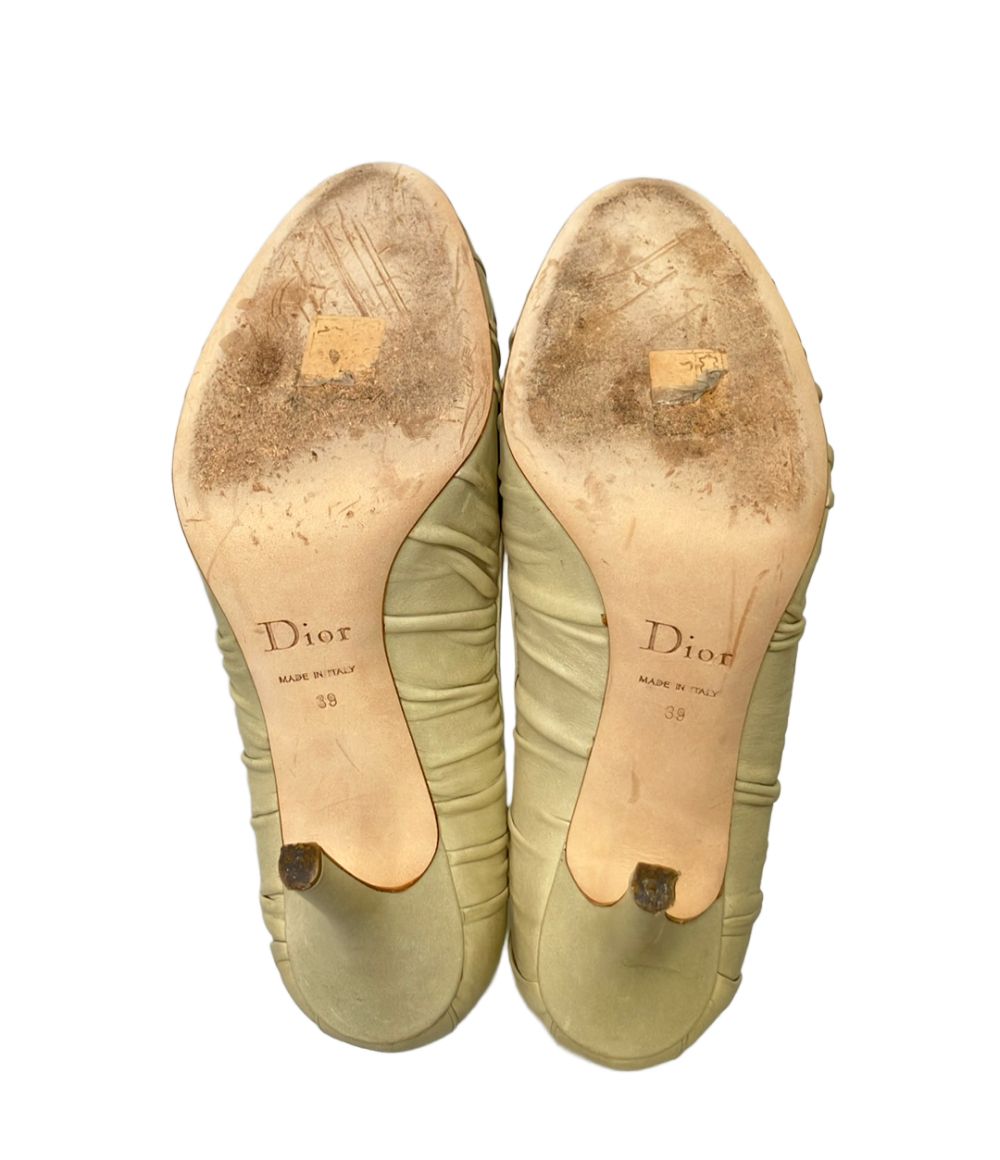 Dior Logo Charm Gathered High Heels — view 6