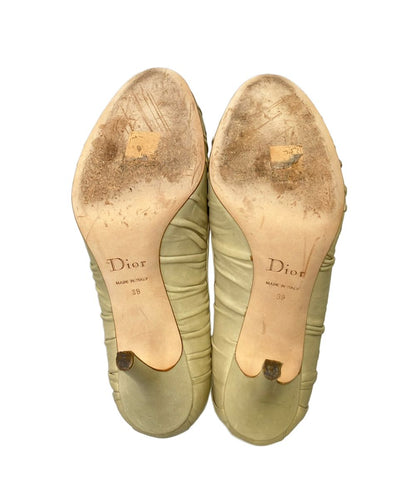 Dior Logo Charm Gathered High Heels — view 6